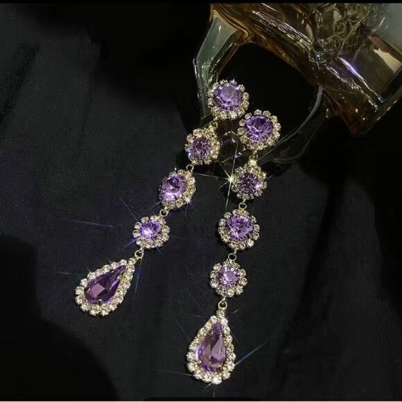 🔅🆕🔅✨Elegant Gorgeous Gemstone Dangle Earrings✨ - Picture 4 of 11